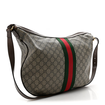 Gucci GG Supreme Monogram Web Ophidia Half Moon Hobo Brown 3 of 13