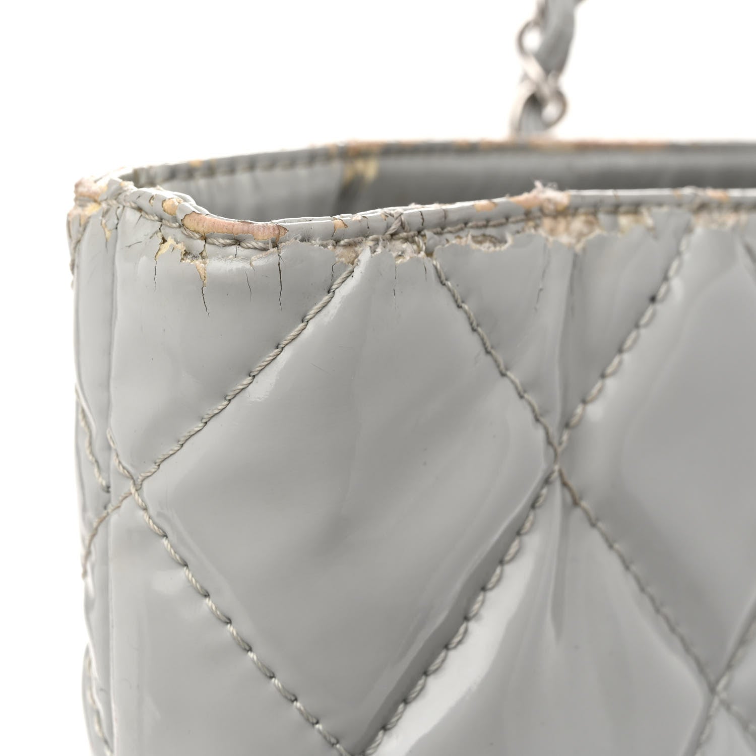 Chanel Vinyl Quilted In The Business North South Tote Light Grey 12 of 13