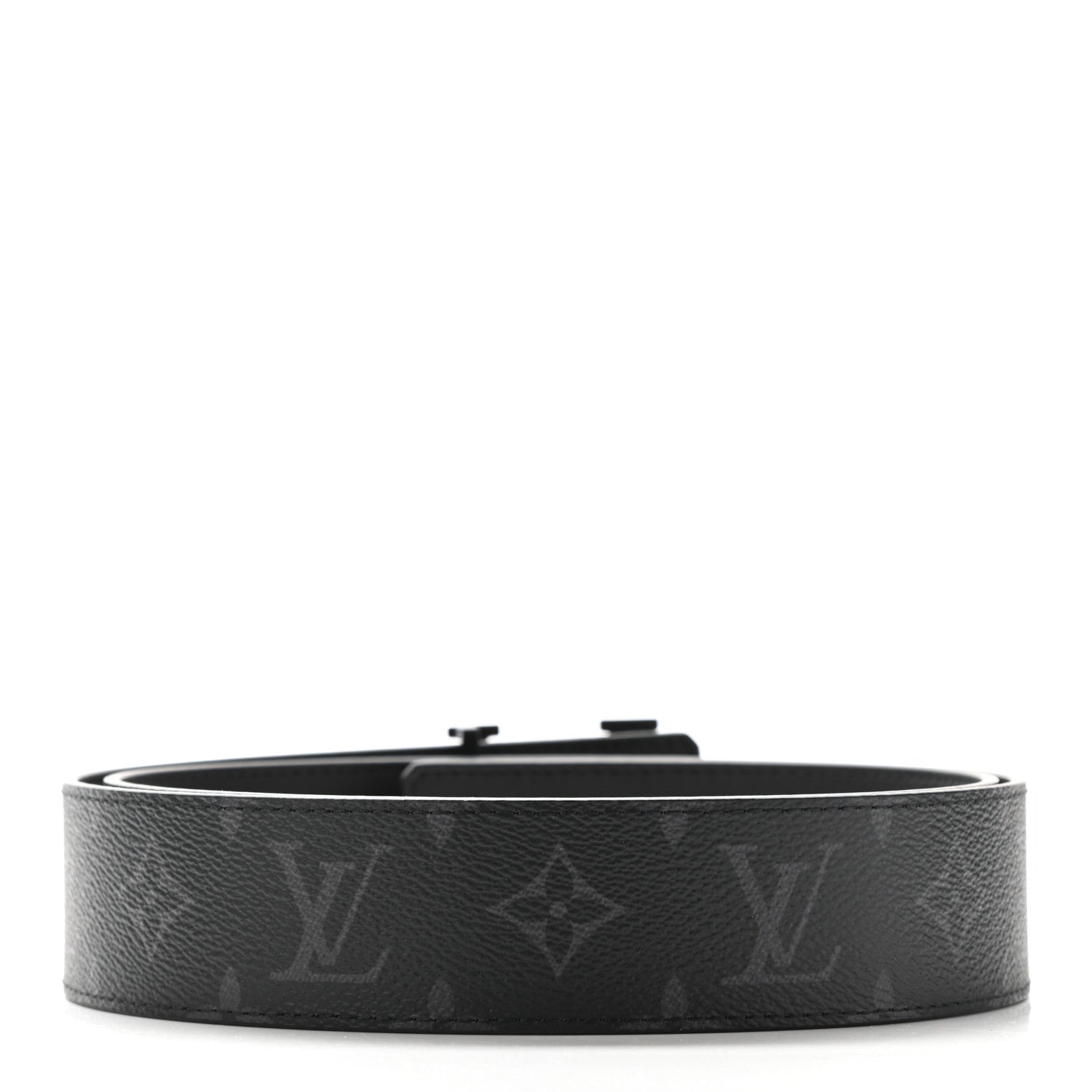 Louis Vuitton Monogram Eclipse Taigarama 40mm LV Initiales Reversible Belt 95 38 Black 2 of 8