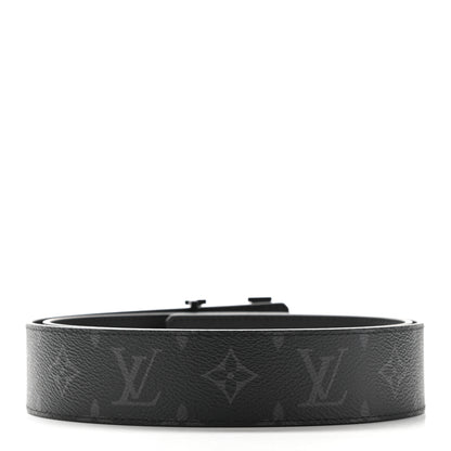 Louis Vuitton Monogram Eclipse Taigarama 40mm LV Initiales Reversible Belt 95 38 Black 2 of 8