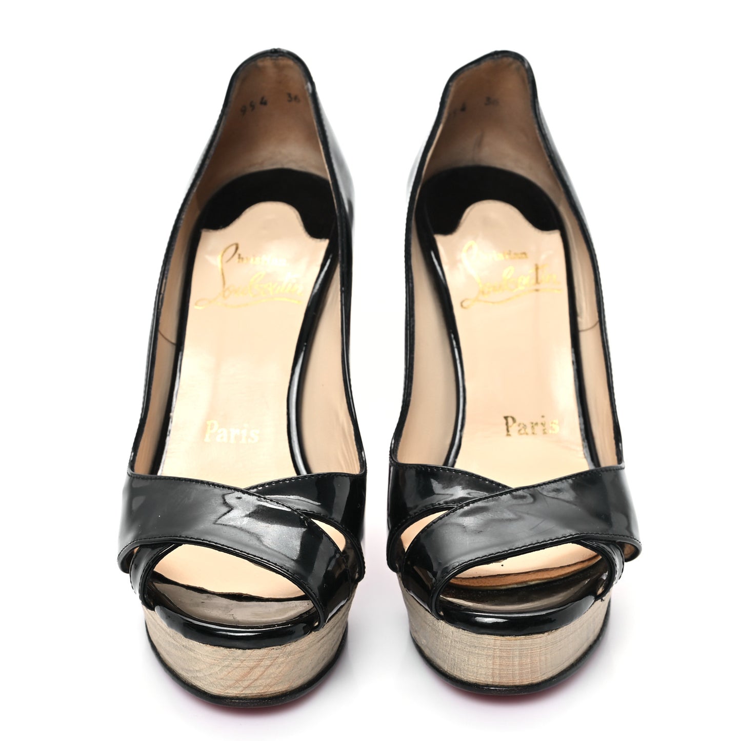 Patent Cork Miss Marple Platform Pumps 36 Black