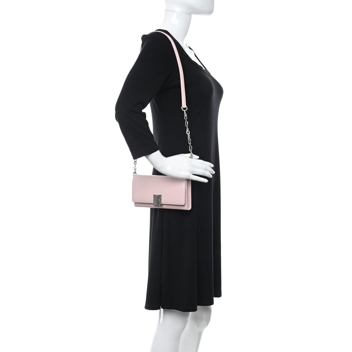 Box Calfskin 4G Wallet on Chain Blush Pink