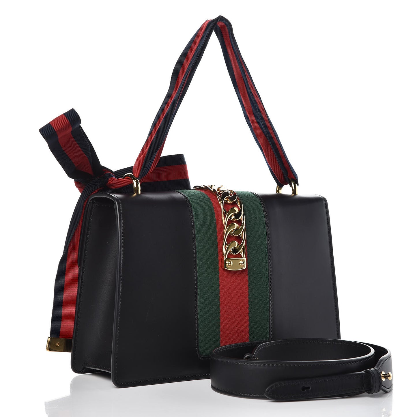 Calfskin Small Sylvie Shoulder Bag Black