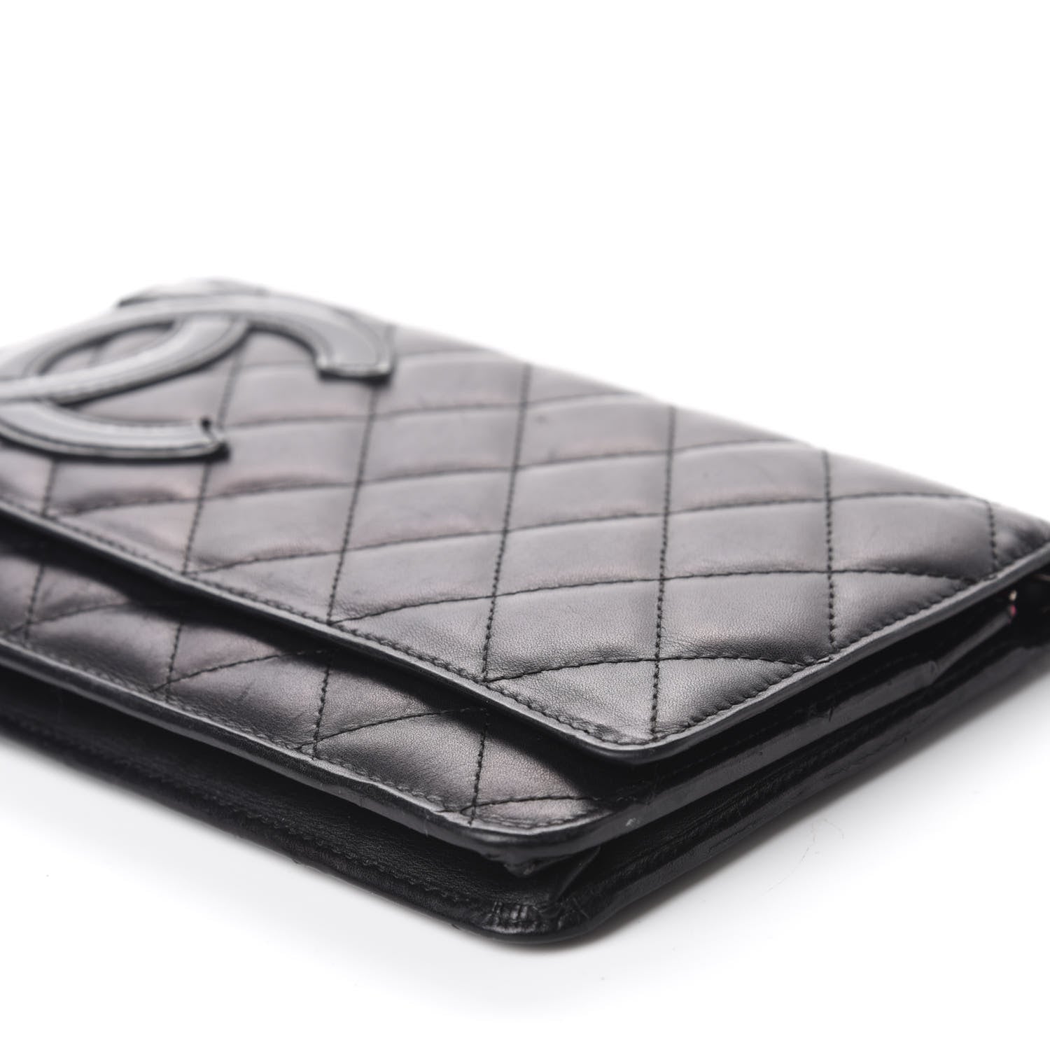 Chanel Calfskin Quilted Cambon Wallet On Chain WOC Black 7 of 15