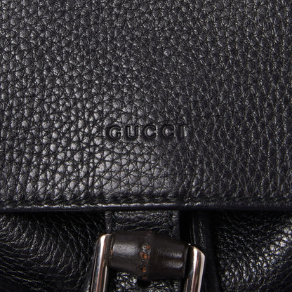 Gucci Cellarius Calfskin Medium Bamboo Backpack Black 6 of 8