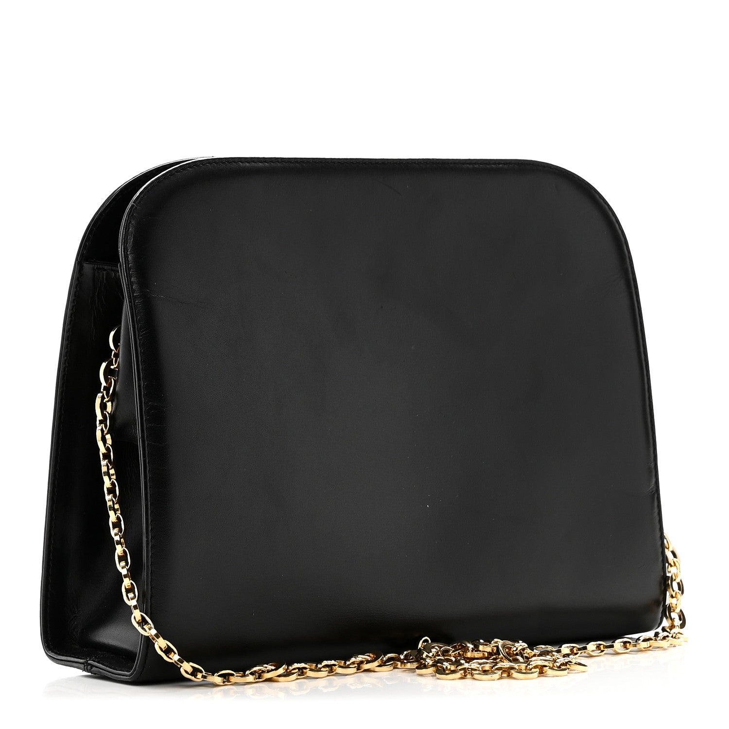 Salvatore Ferragamo Calfskin Diana Chain Shoulder Bag Black 3 of 10