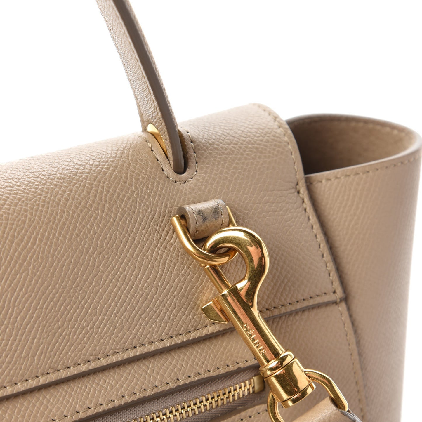 Grained Calfskin Micro Belt Bag Light Taupe