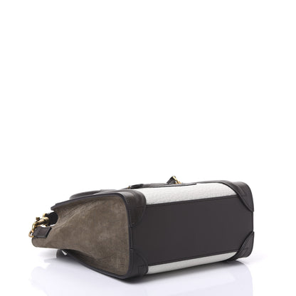 Celine Bullhide Calfskin Nubuck Nano Tri-Color Luggage Khaki 3 of 8