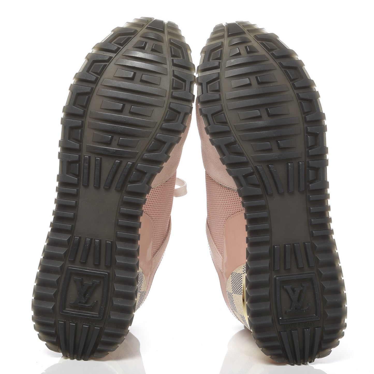 Suede Damier Azur Run Away Sneakers 36.5 Pink