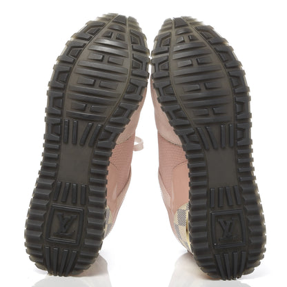 Louis Vuitton Suede Damier Azur Run Away Sneakers 36.5 Pink 5 of 9