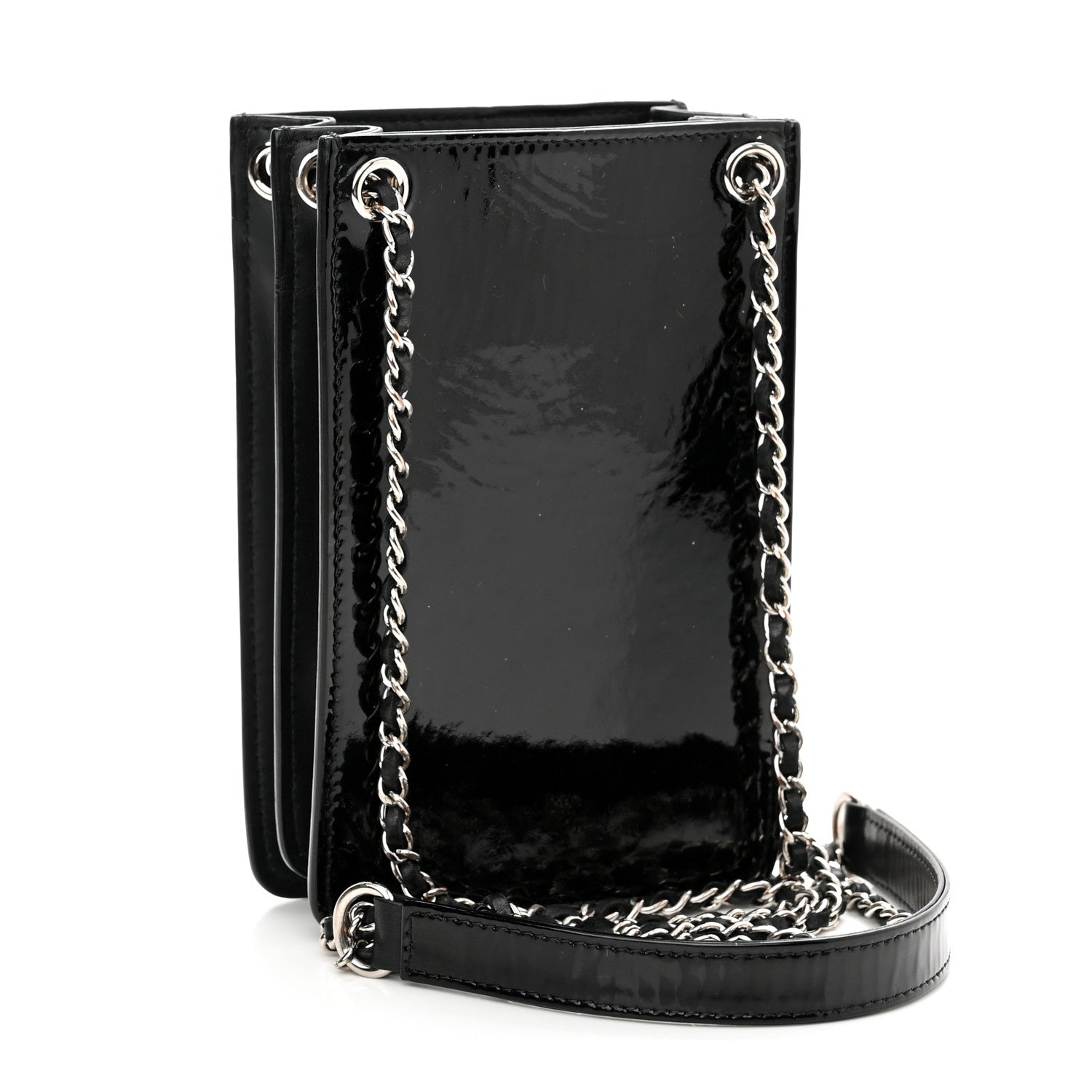 Chanel Patent CC Phone Holder Crossbody Black 3 of 11