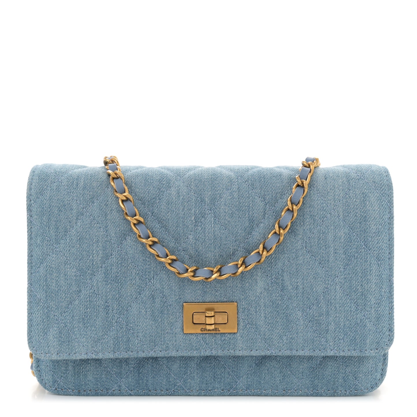 Denim Quilted Reissue Wallet On Chain WOC Blue