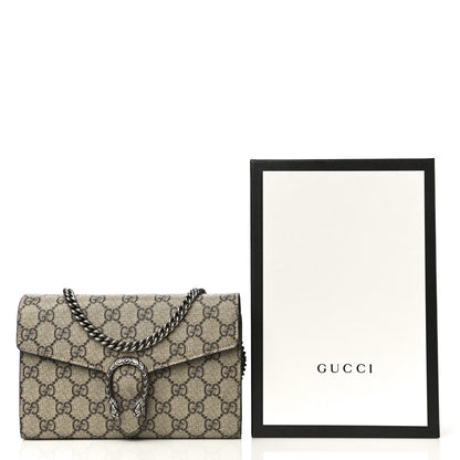 Gucci GG Supreme Monogram Mini Dionysus Chain Wallet Beige Taupe 12 of 12