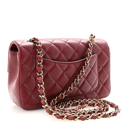 Chanel Lambskin Quilted Mini Rectangular Flap Burgundy 3 of 10