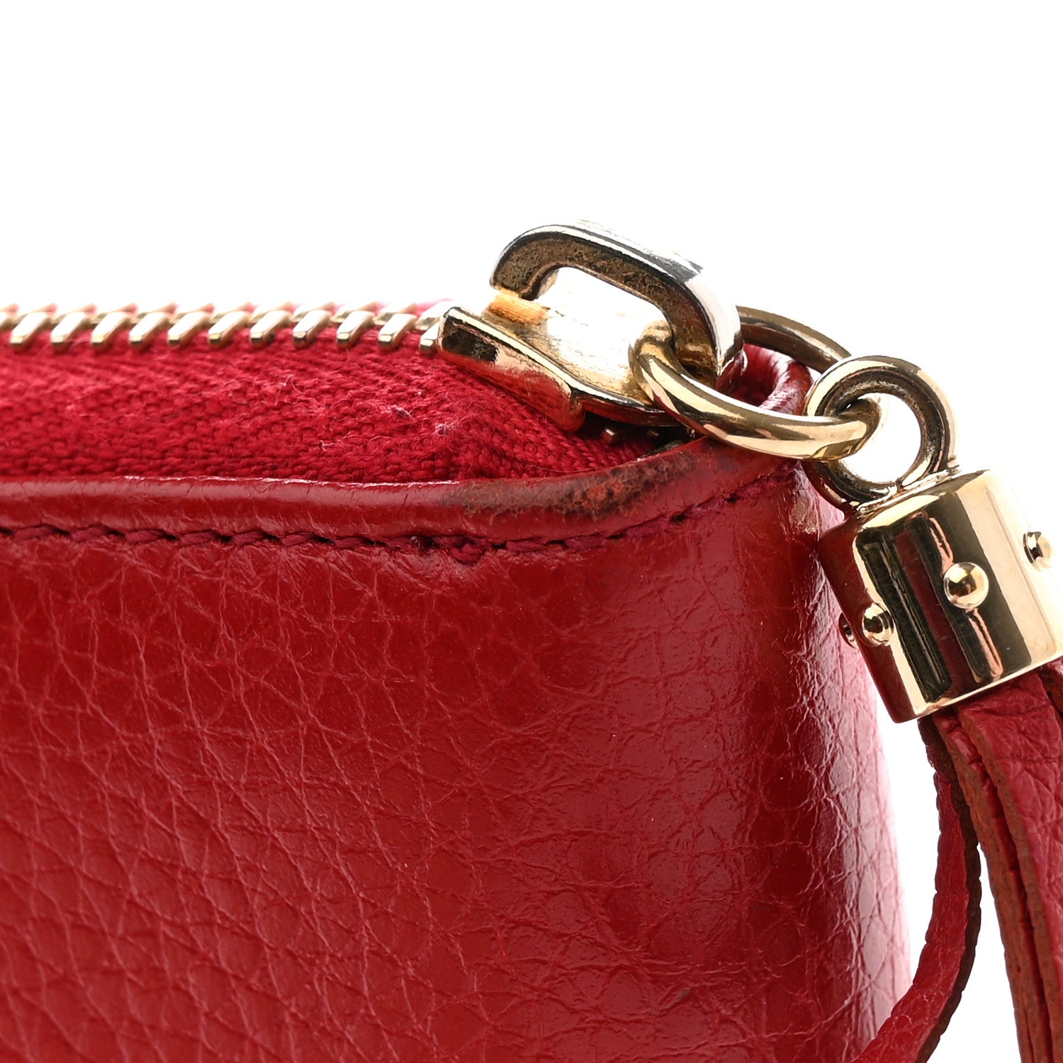 Gucci Pebbled Calfskin Soho Zip Around Wallet Red 10 of 14