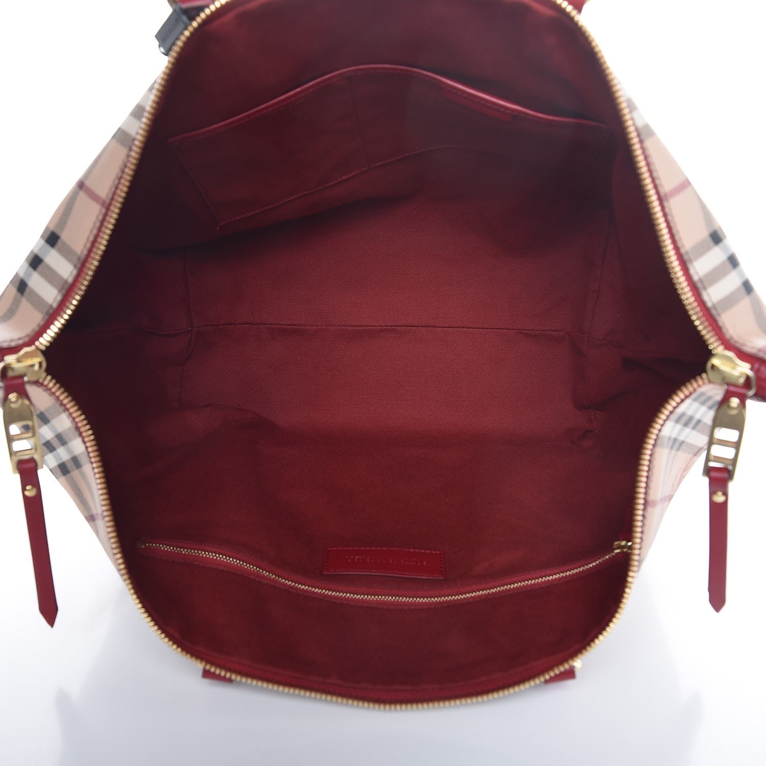 Burberry Haymarket Check Medium Salisbury Tote Military Red 5 of 12
