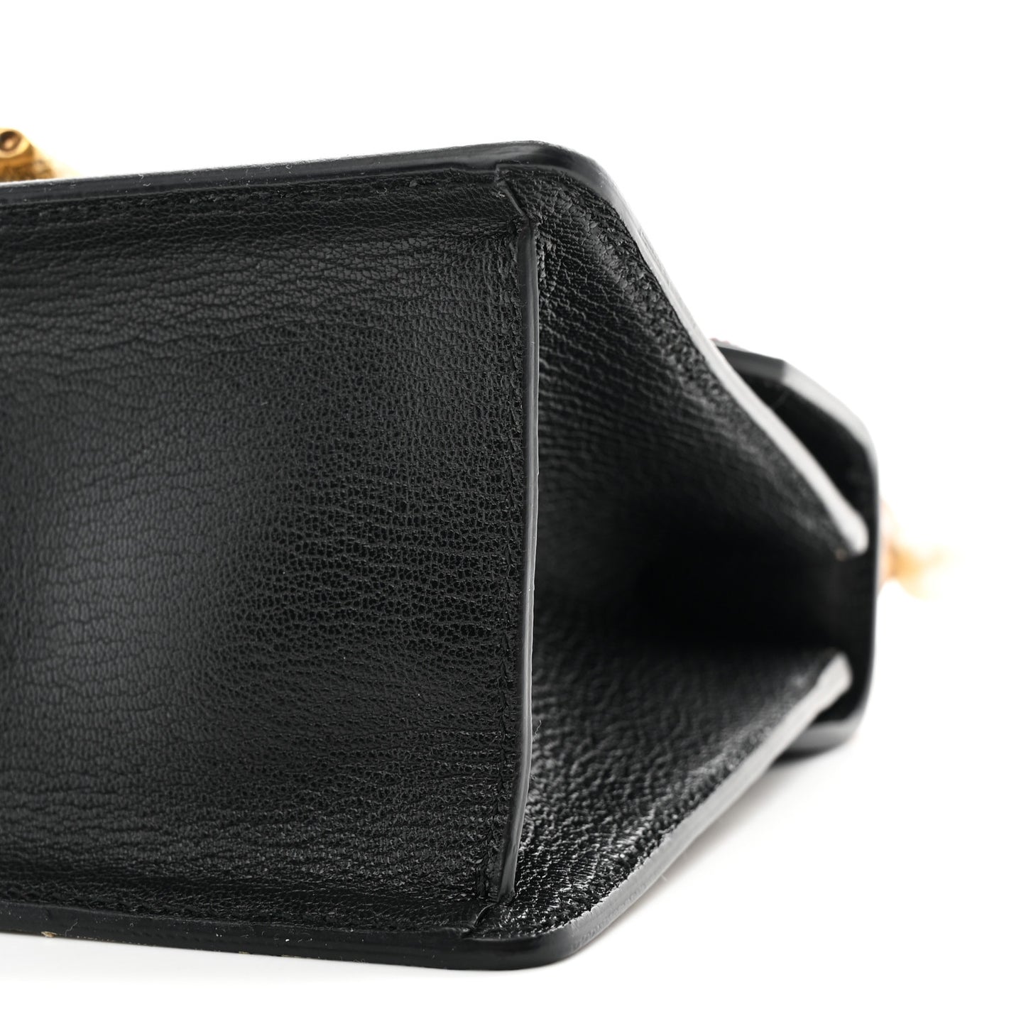 GG Supreme Monogram Goatskin Pearl Mini Fox Broche Bamboo Top Handle Bag Beige Ebony Black Hibiscus Red Mystic White