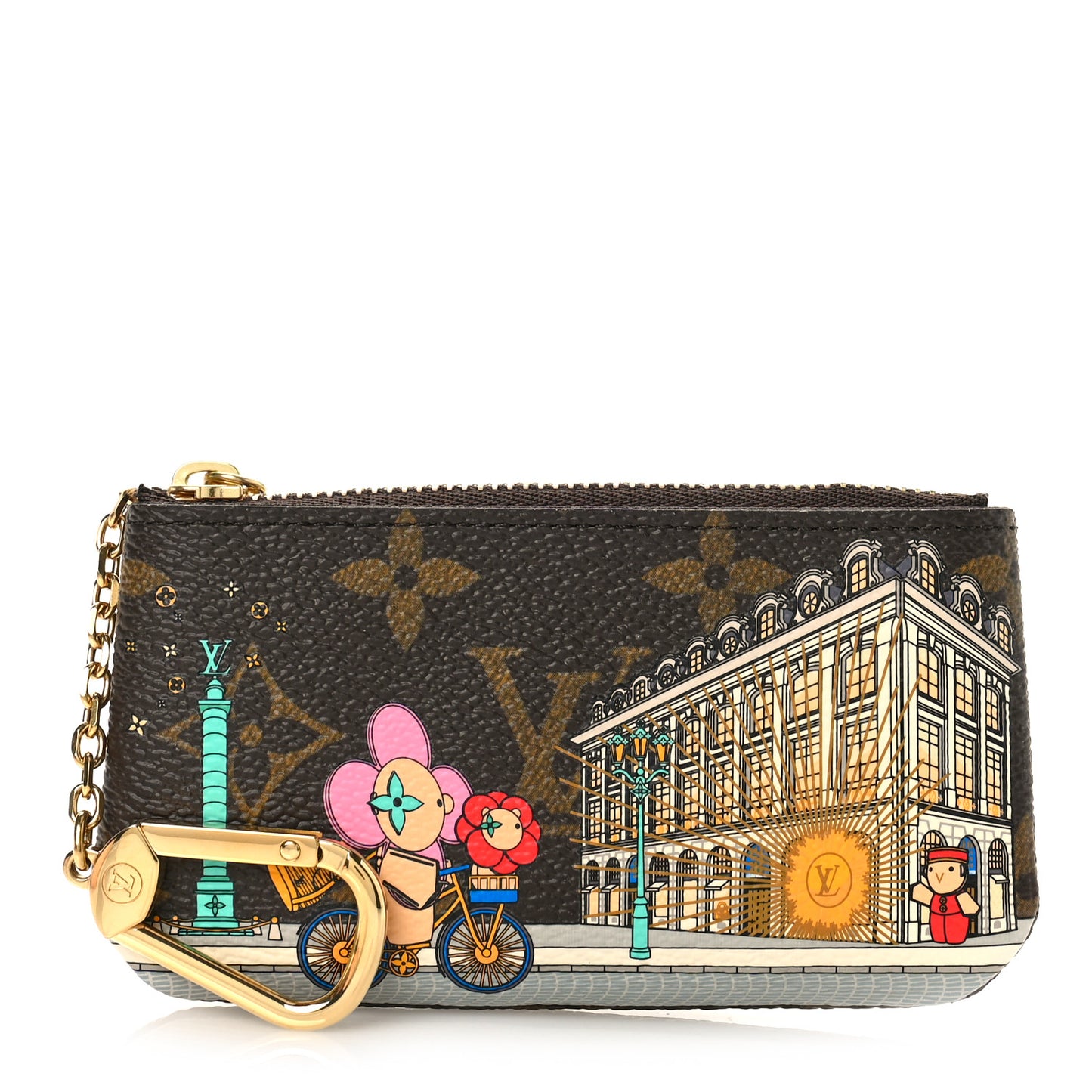 Monogram 2022 Christmas Animation Paris Key Pouch Pink