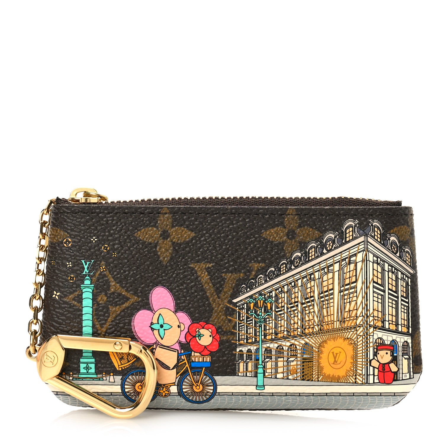 Louis Vuitton Monogram 2022 Christmas Animation Paris Key Pouch Pink 1 of 9