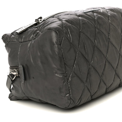Chanel Nylon Quilted Cocoon Cosmetic Case Grey 9 of 16