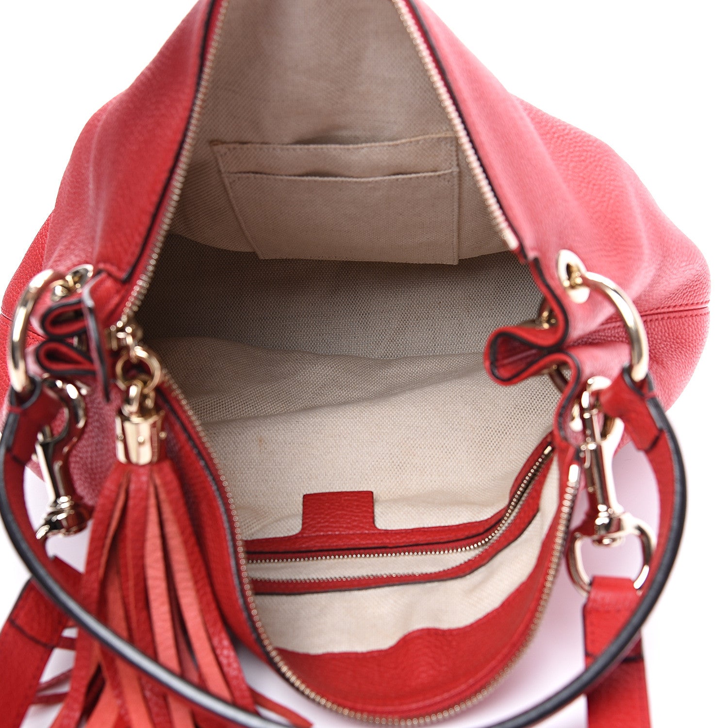 Gucci Pebbled Calfskin Large Soho Hobo Tabasco Red 4 of 13