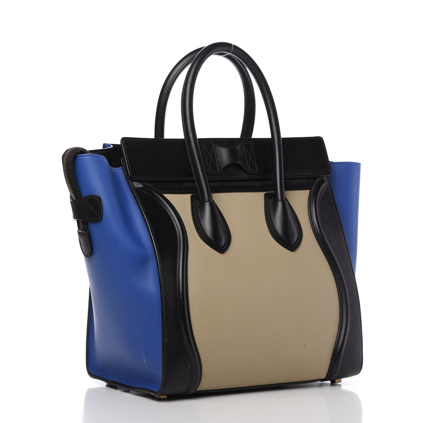 Elephant Calfskin Mini Tri-Color Luggage Beige