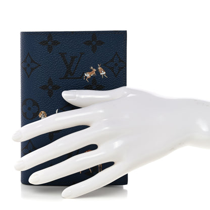 Louis Vuitton Monogram Forest Passport Cover Navy 2 of 8