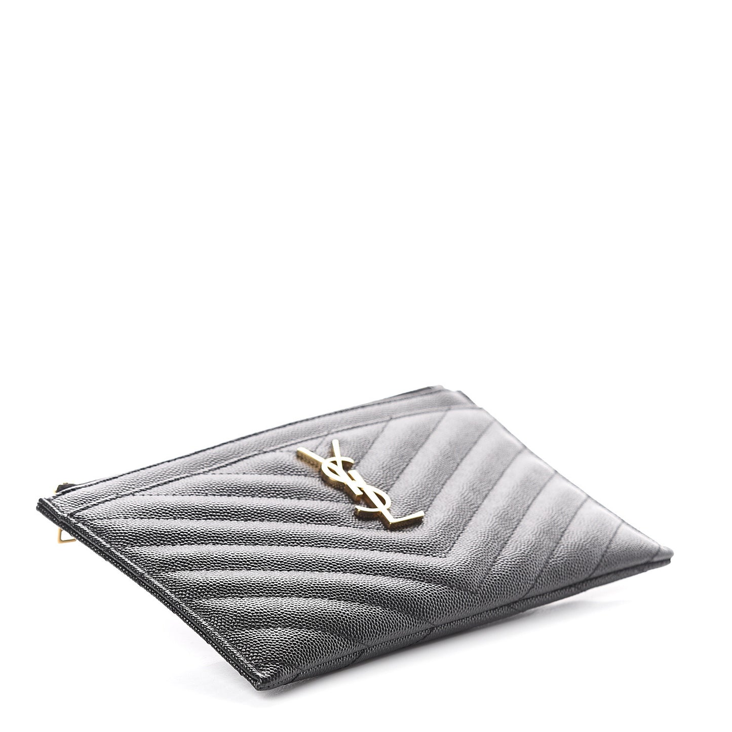 Grain De Poudre Chevron Monogram Bill Pouch Black