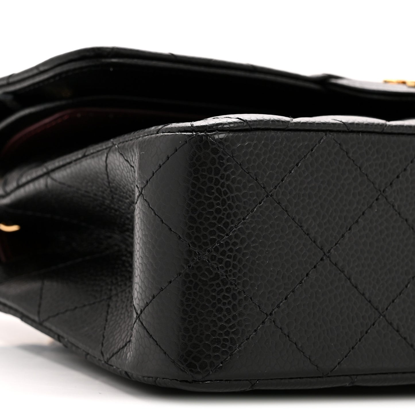 Caviar Quilted Small Double Flap Black