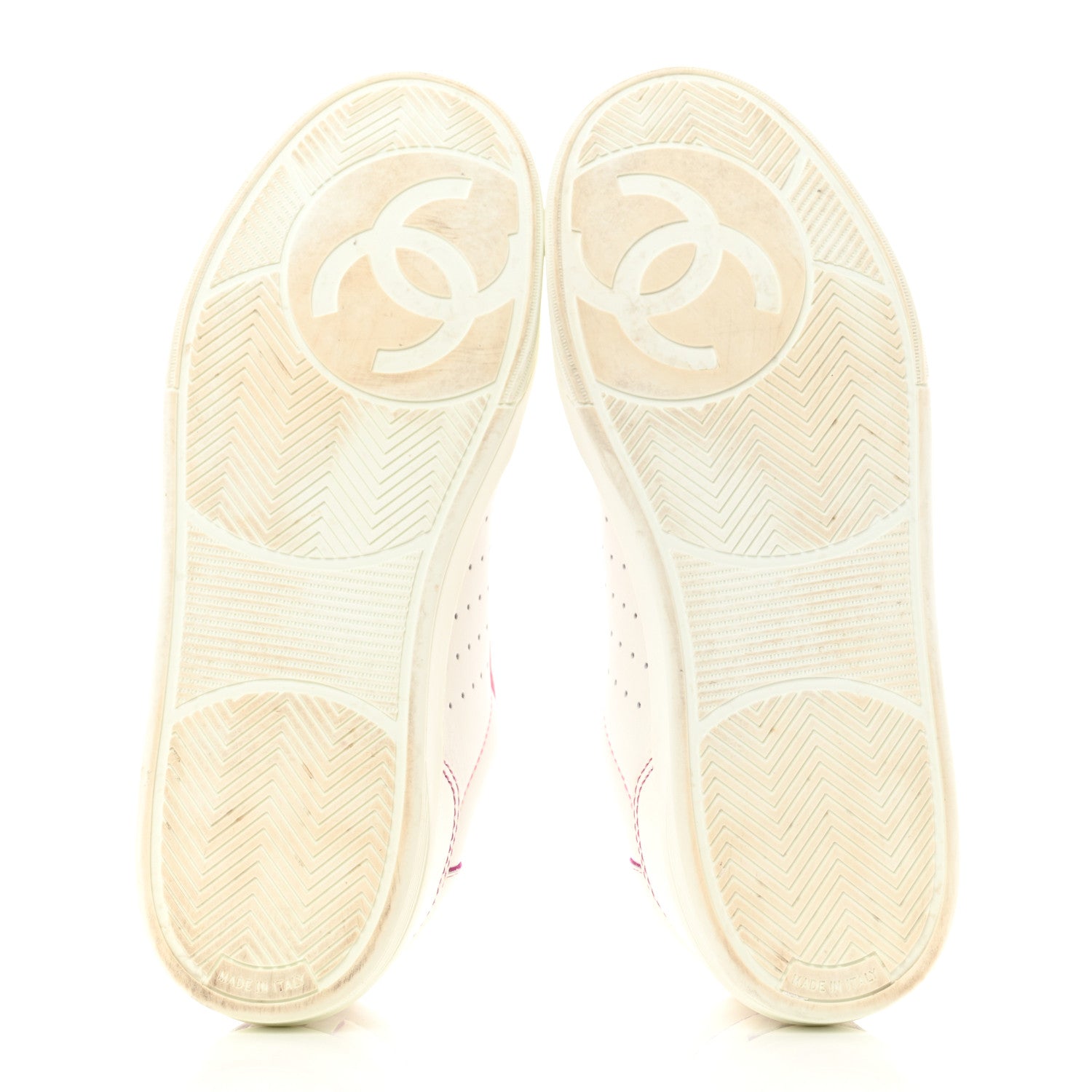 Chanel Calfskin Womens Logo Sneakers 41 White Pink 5 of 10