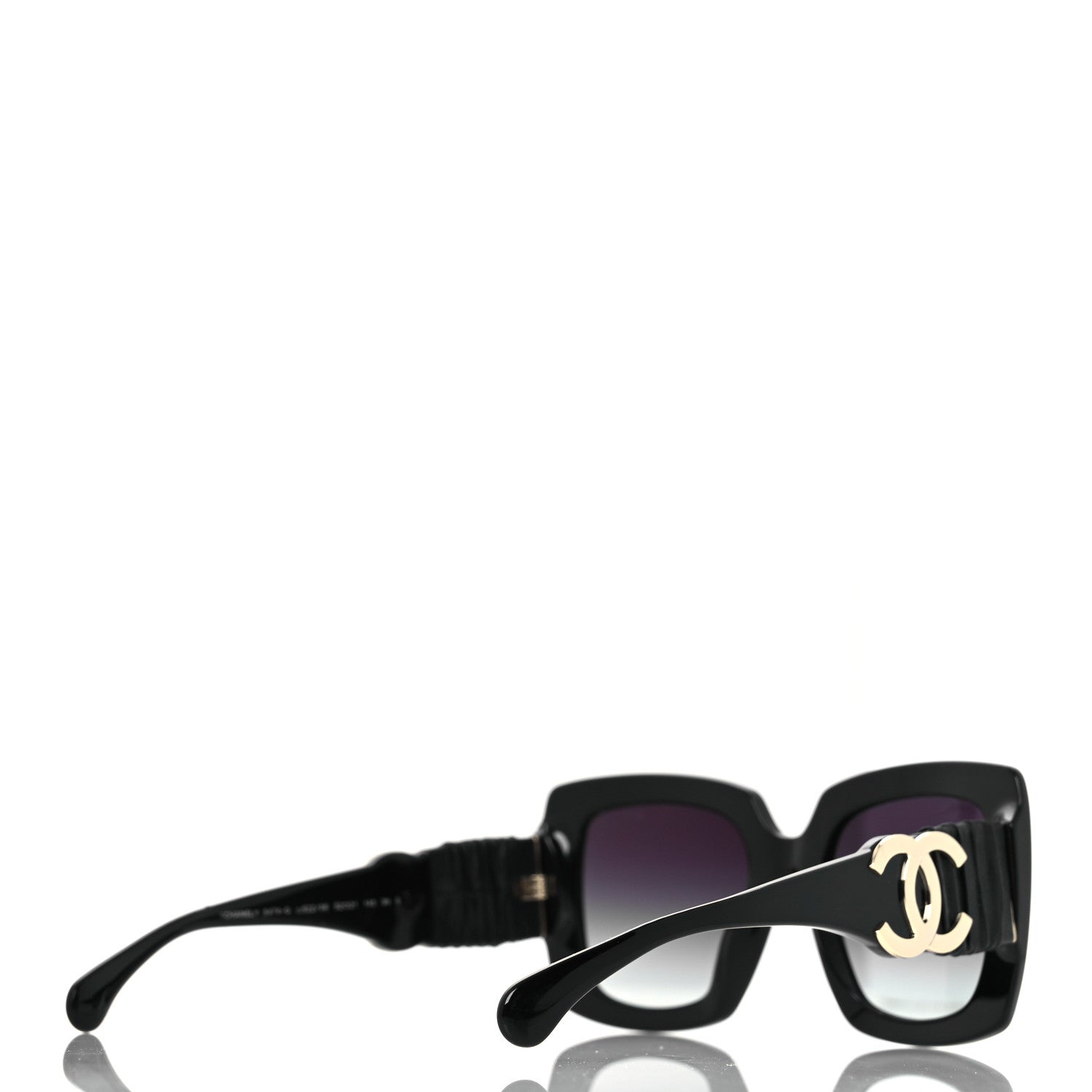 Chanel Acetate Calfskin Square Sunglasses 5474-Q-A Black 4 of 9