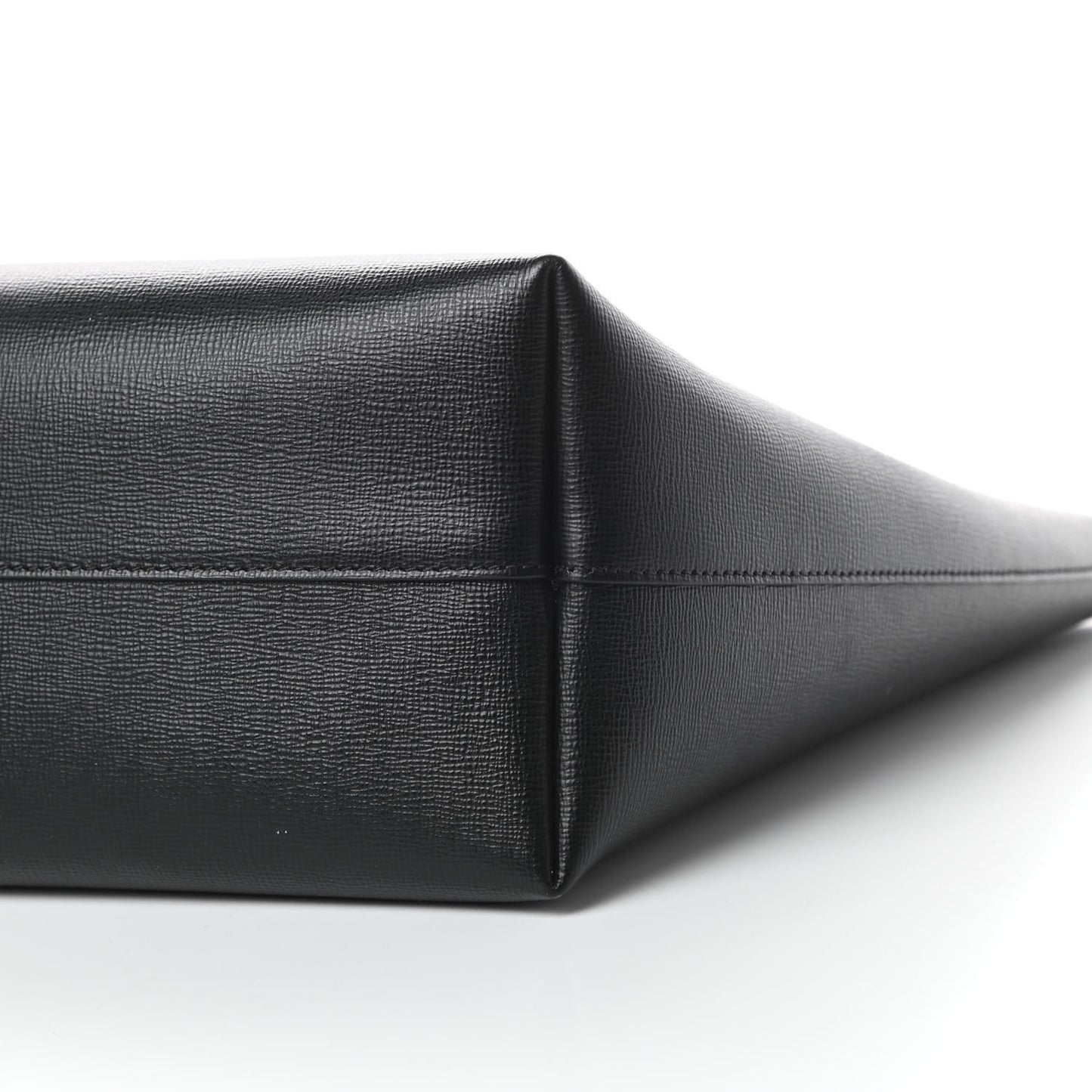 Grained Calfskin Small T Tote Black