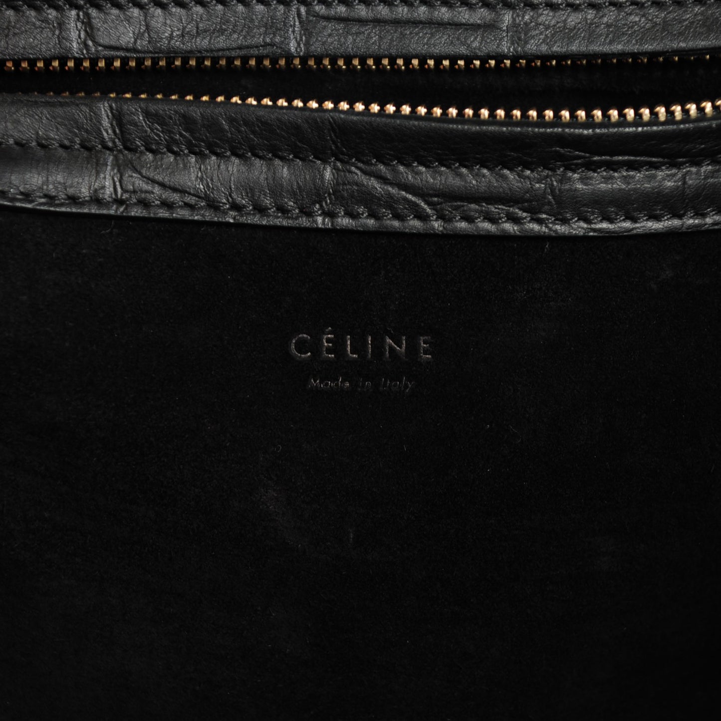 Crocodile Embossed Calfskin Medium Phantom Luggage Black