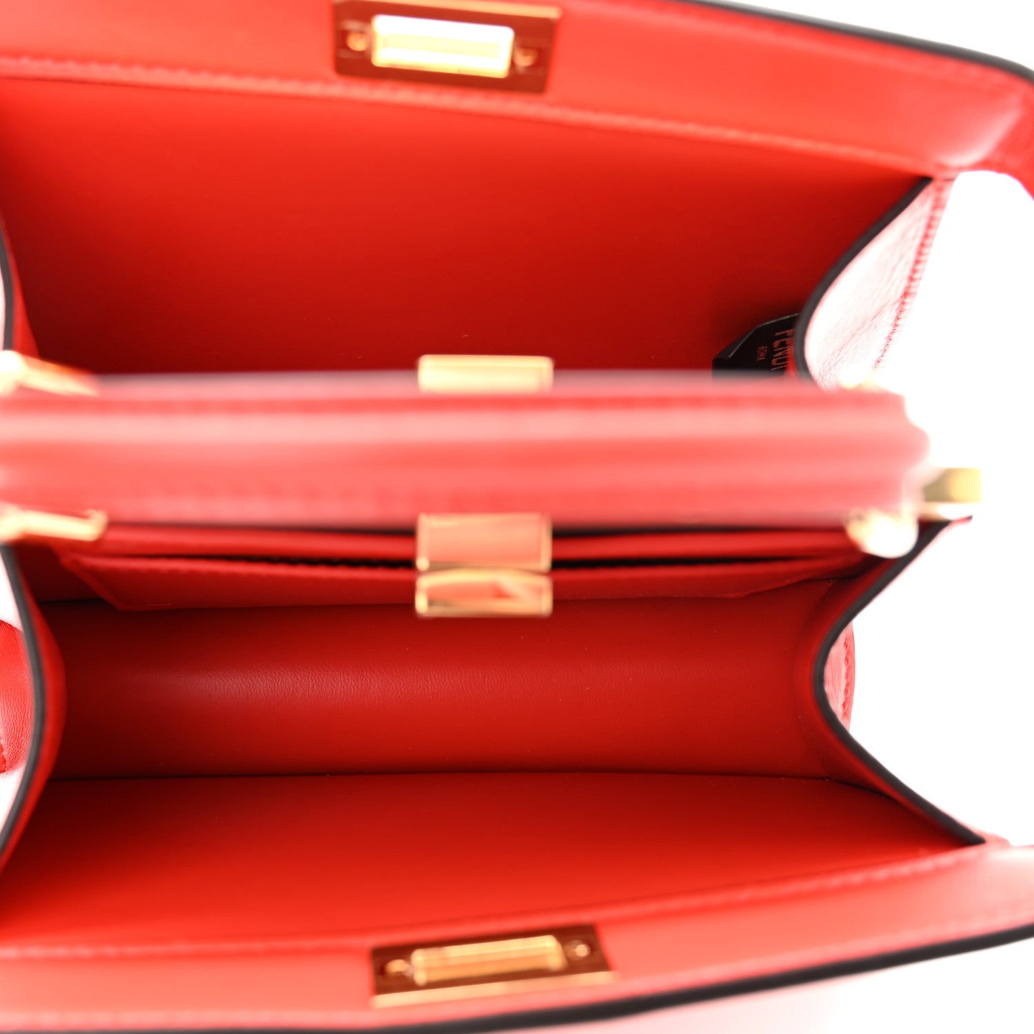 Fendi Shiny Nappa Petite Peekaboo I SEE U Satchel Papavero 5 of 10