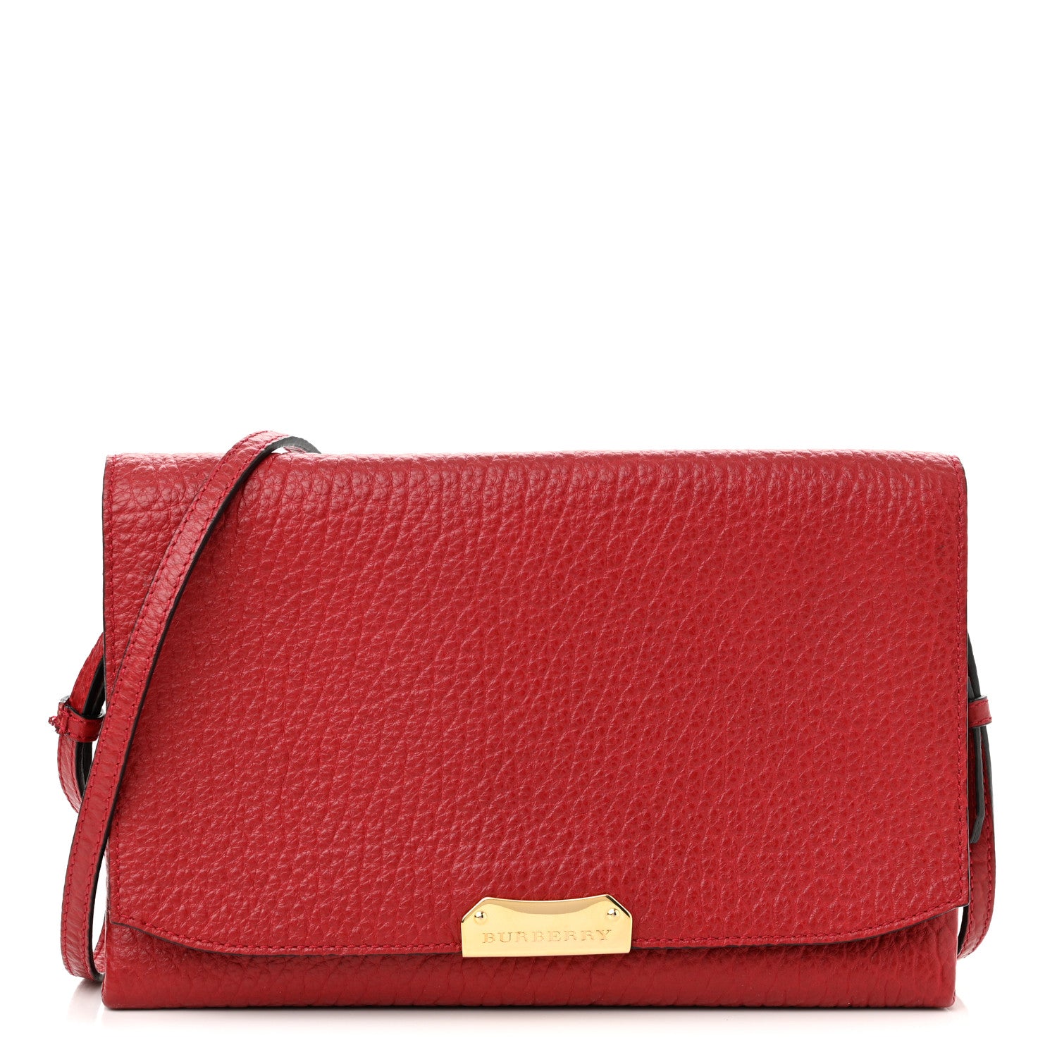 Burberry Signature Grain Vintage Finish Langley Crossbody Red 1 of 8
