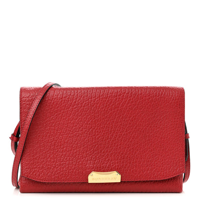 Burberry Signature Grain Vintage Finish Langley Crossbody Red 1 of 8
