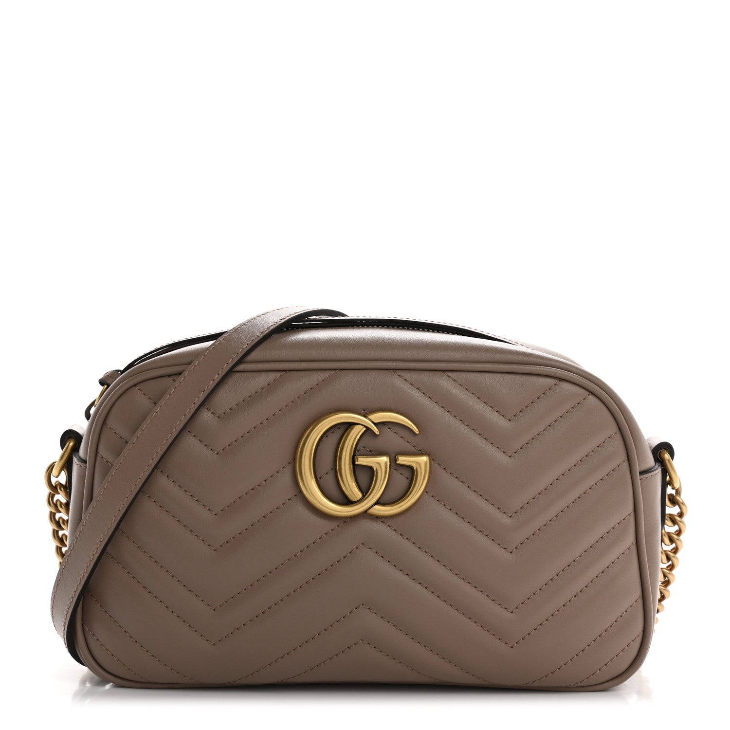 Gucci Calfskin Matelasse Small GG Marmont Chain Shoulder Bag Porcelain Rose 1 of 10