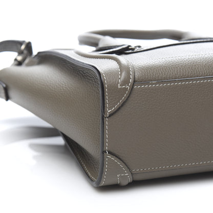 Celine Drummed Calfskin Nano Luggage Souris 9 of 12