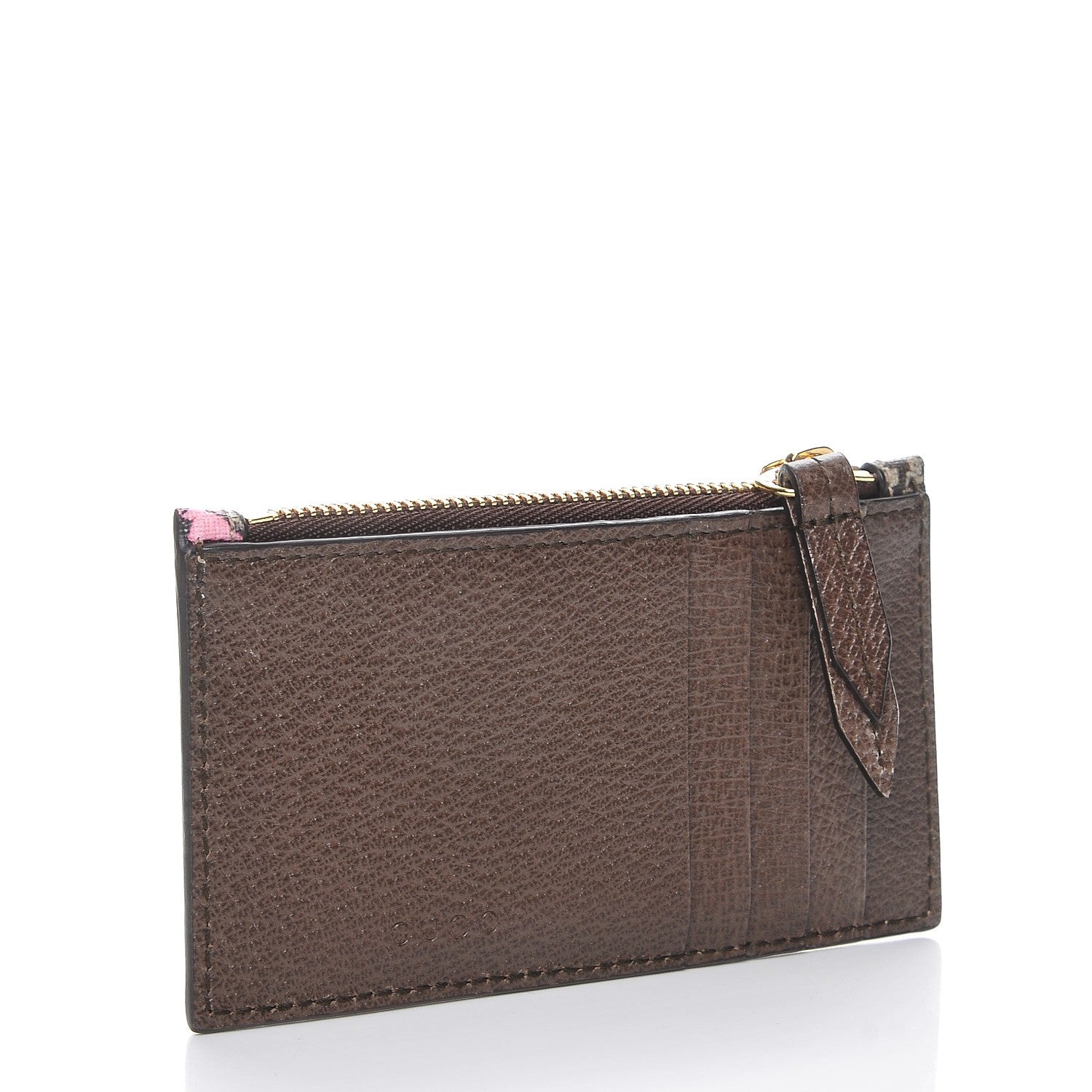 Gucci GG Supreme Monogram Bengal Coin Case Card Holder Beige Crop Pink New Acero 3 of 7