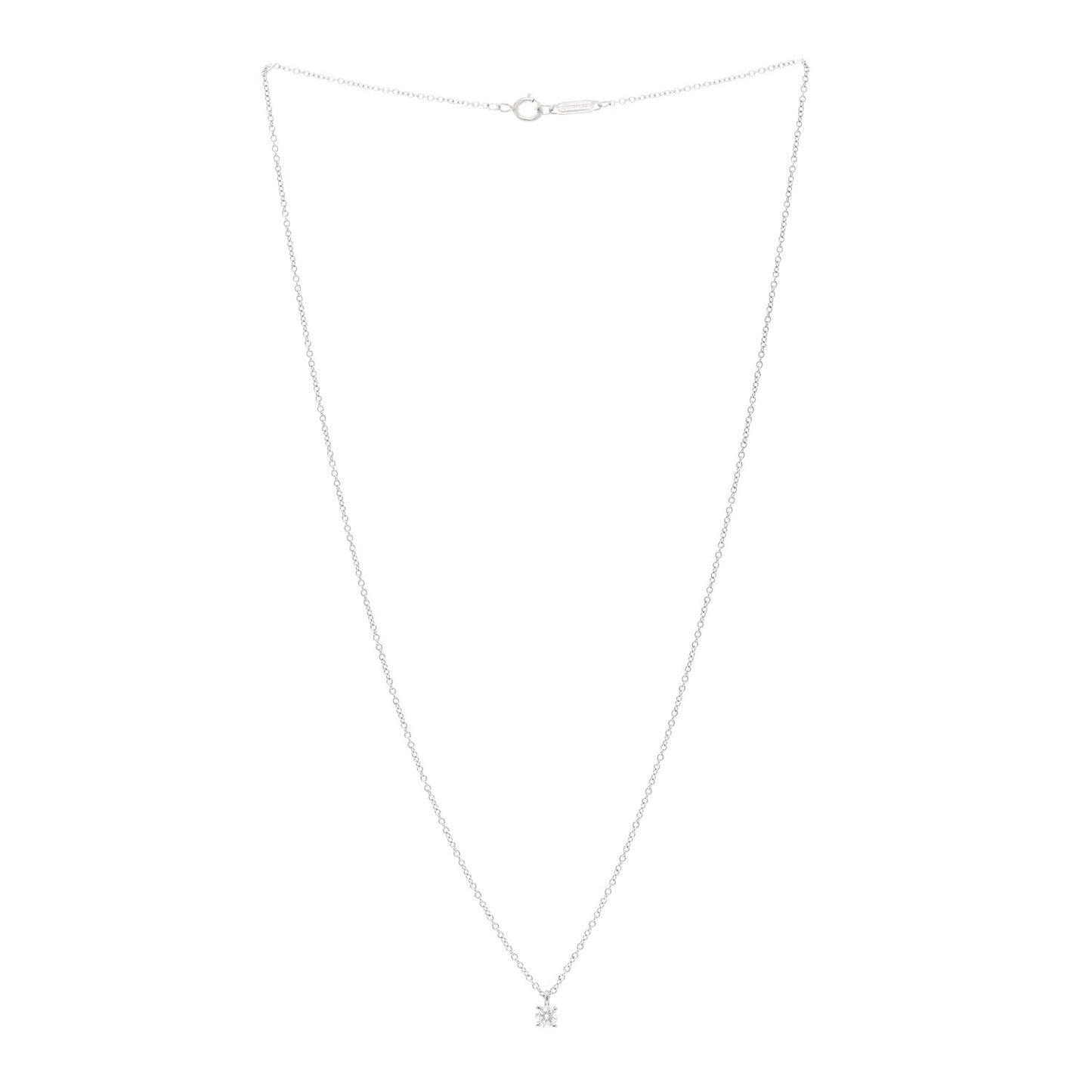 Platinum Diamond .16ct Solitaire Pendant Necklace