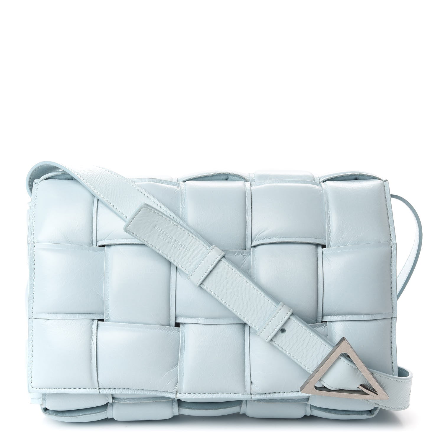 Bottega Veneta Paper Calfskin Maxi Intreccio Padded Cassette Crossbody Bag Ice 1 of 9