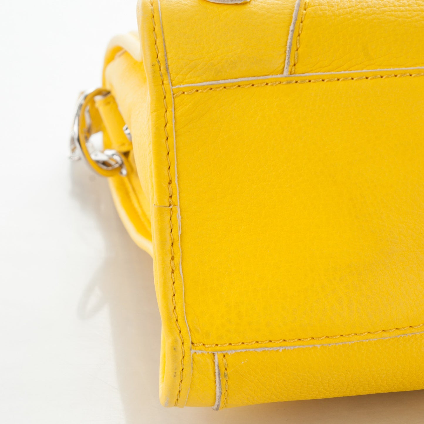 Supple Grained Calfskin Classic Silver Hardware Highlight City Jaune Soleil