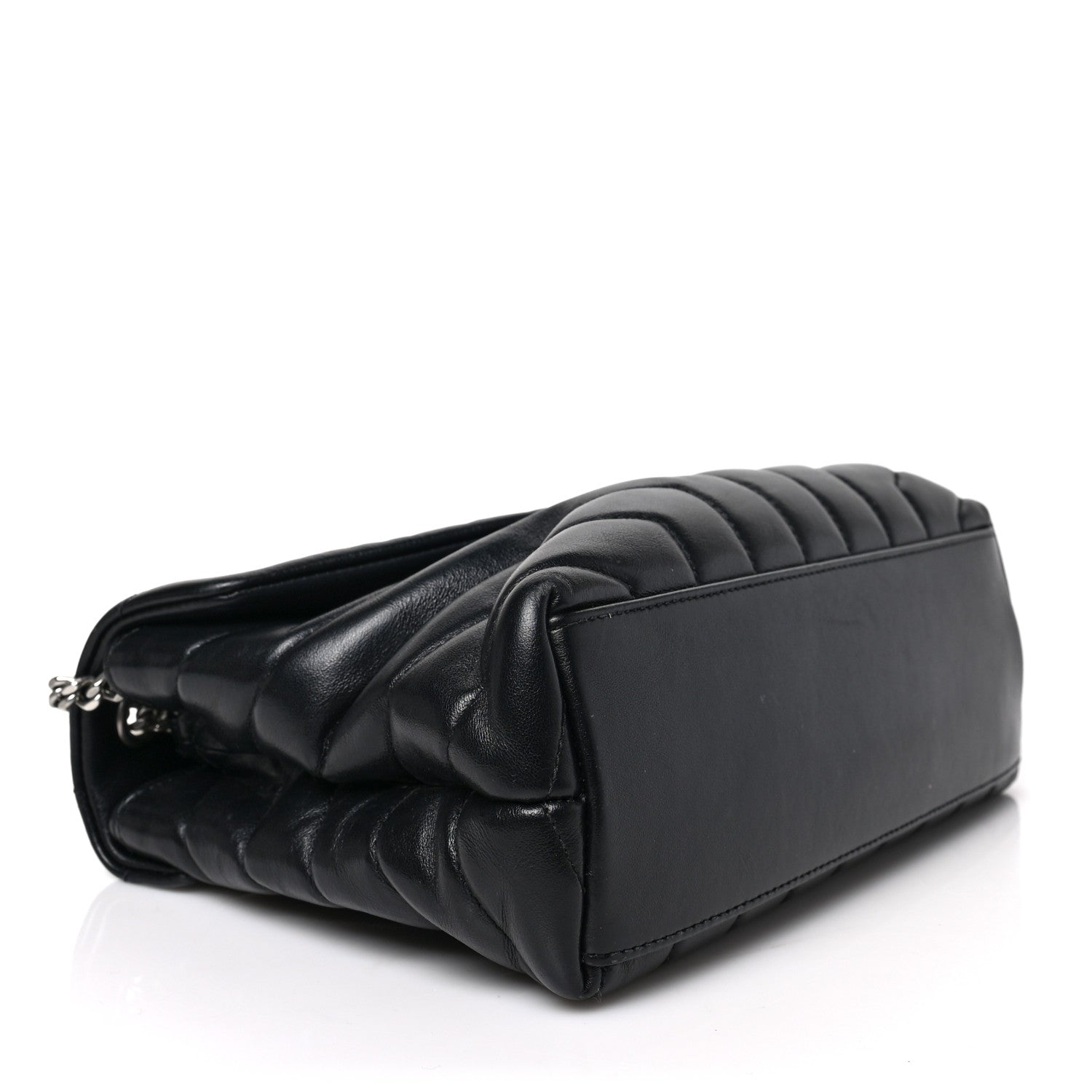 Saint Laurent Calfskin Y Quilted Monogram Small Loulou Chain Satchel Black 4 of 8