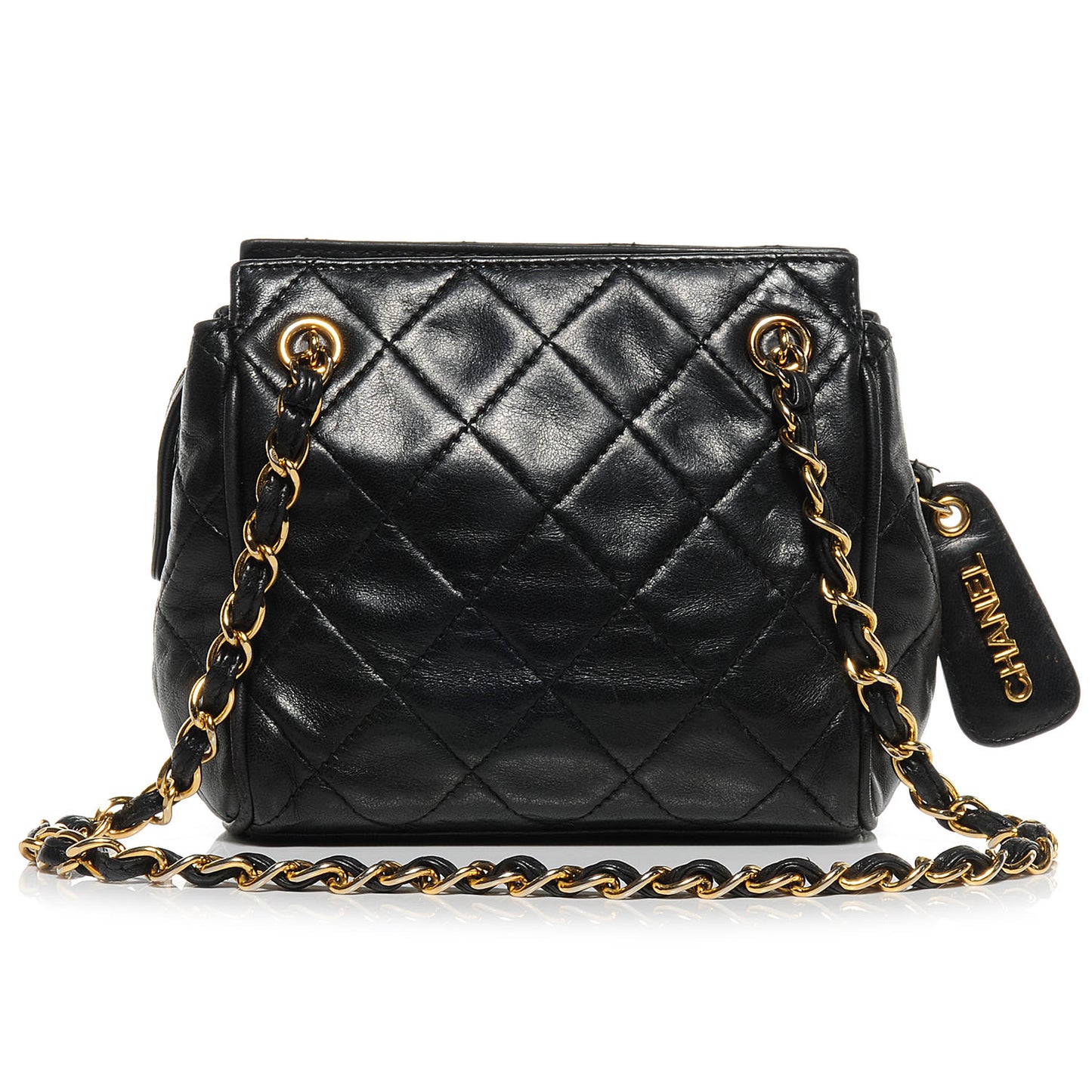 Lambskin Quilted Small Shoulder Bag Black