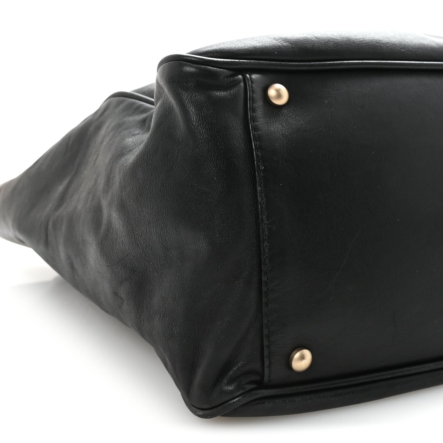 Lambskin Camellia Tote Black