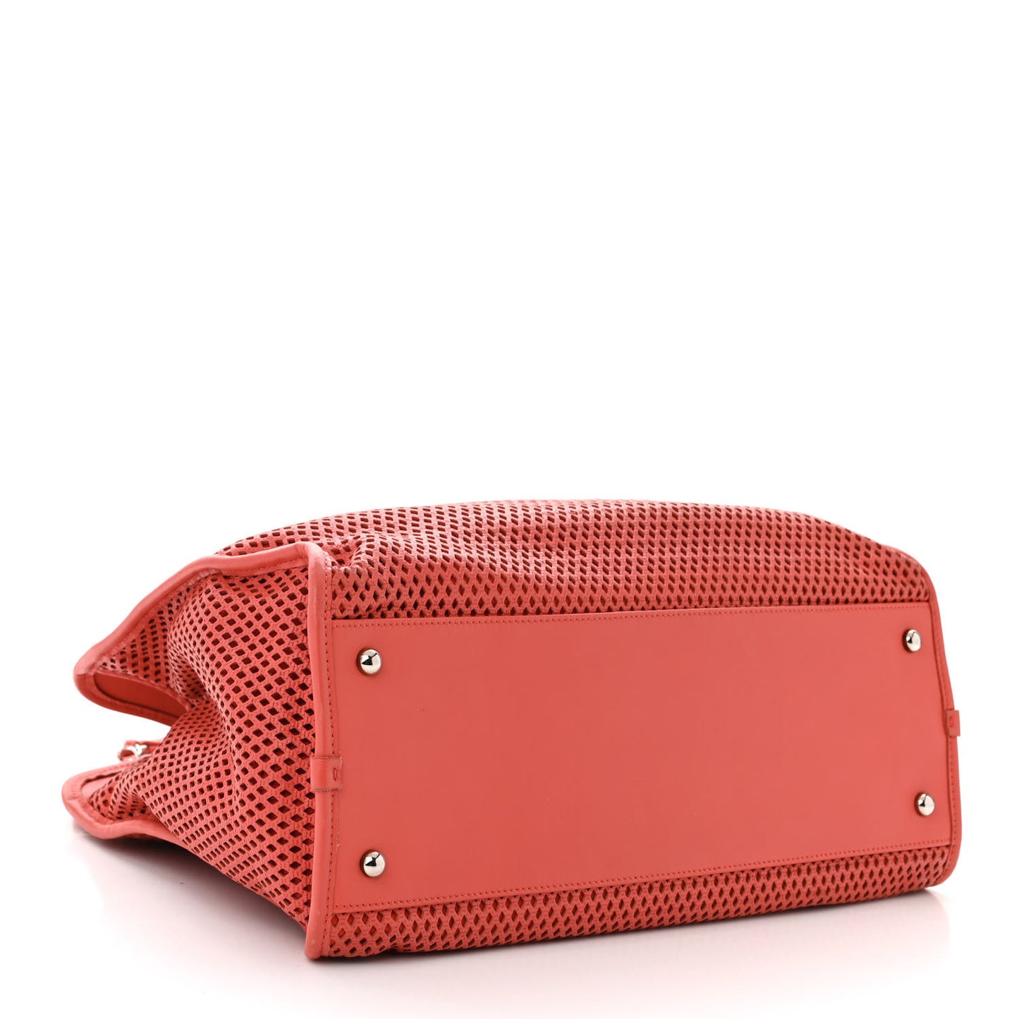 Calfskin Perforated Up In The Air Tote Red