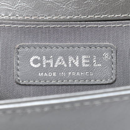 Chanel Metallic Aged Calfskin Quilted Medium Top Handle Boy Flap Silver 6 of 9