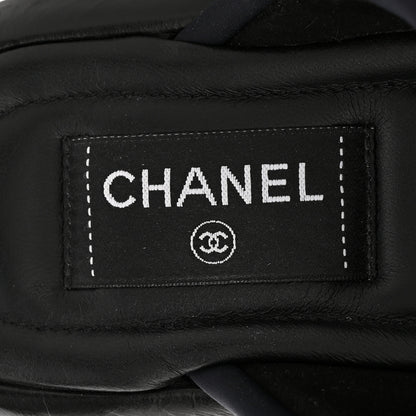 Chanel Fabric CC Mules Sandals 36 Black 7 of 9