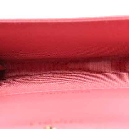 Chanel Caviar Camellia Embossed Card Holder Wallet Pink 5 of 10