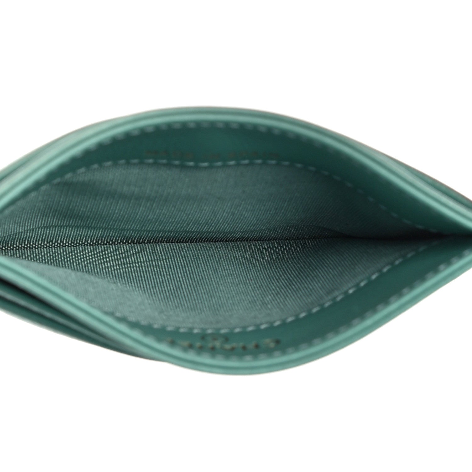Chanel Shiny Goatskin Quilted Chanel 19 Card Holder Turquoise 5 of 12